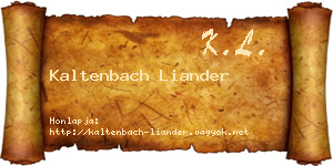 Kaltenbach Liander névjegykártya
